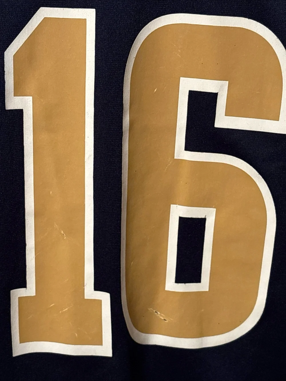 Nike Rams Navy and Gold #16 Football Jersey